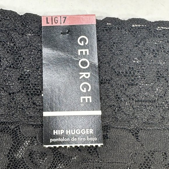 George Women's Size 7 Large Panty Lace Hip Hugger Black New With Tags - Picture 5 of 9